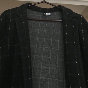 H&M Black Grid Sweater Blazer